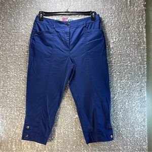 Chico’s Comfort Waist Utility Slim Capri Blue Pants, Chico’s Size 0.5/US 6